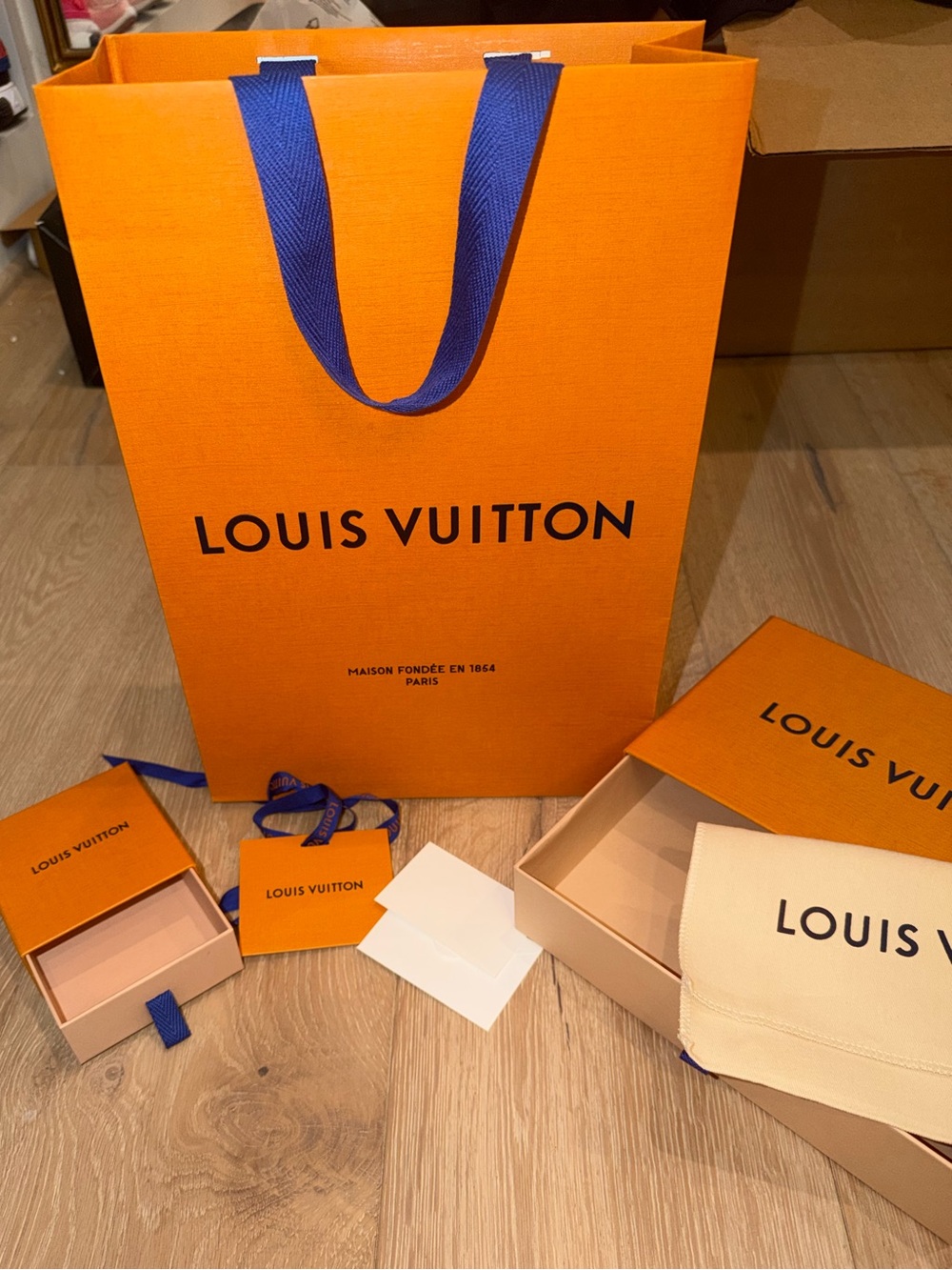New Louis Vuitton Accessory Packaging Shopping bag, boxes, tag and Dust Bag